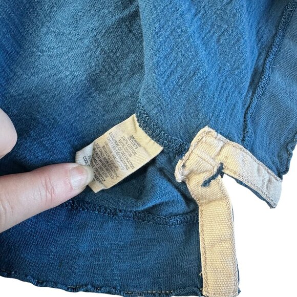 American Eagle Vintage Fit Henley Tee Blue Eagle Patch Y2K Medium - Picture 6 of 9